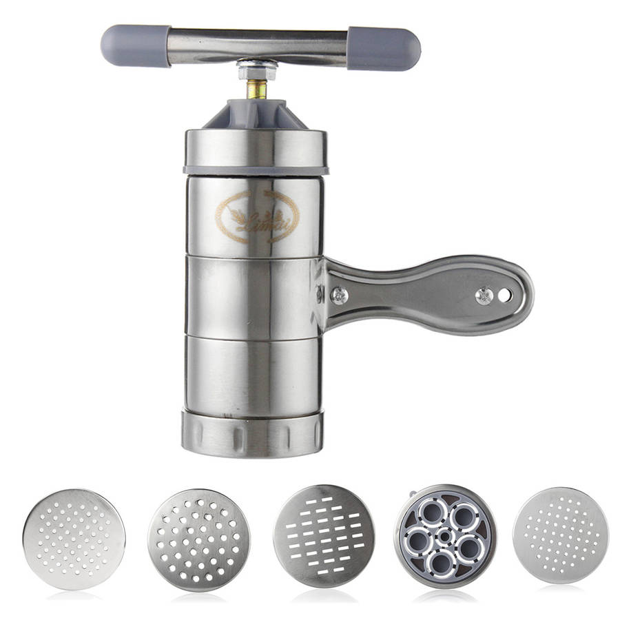 Noodle Maker Manual Press Machine Pasta Spaghetti Fruit Juicer Stainless Steel (SIZE: 5)