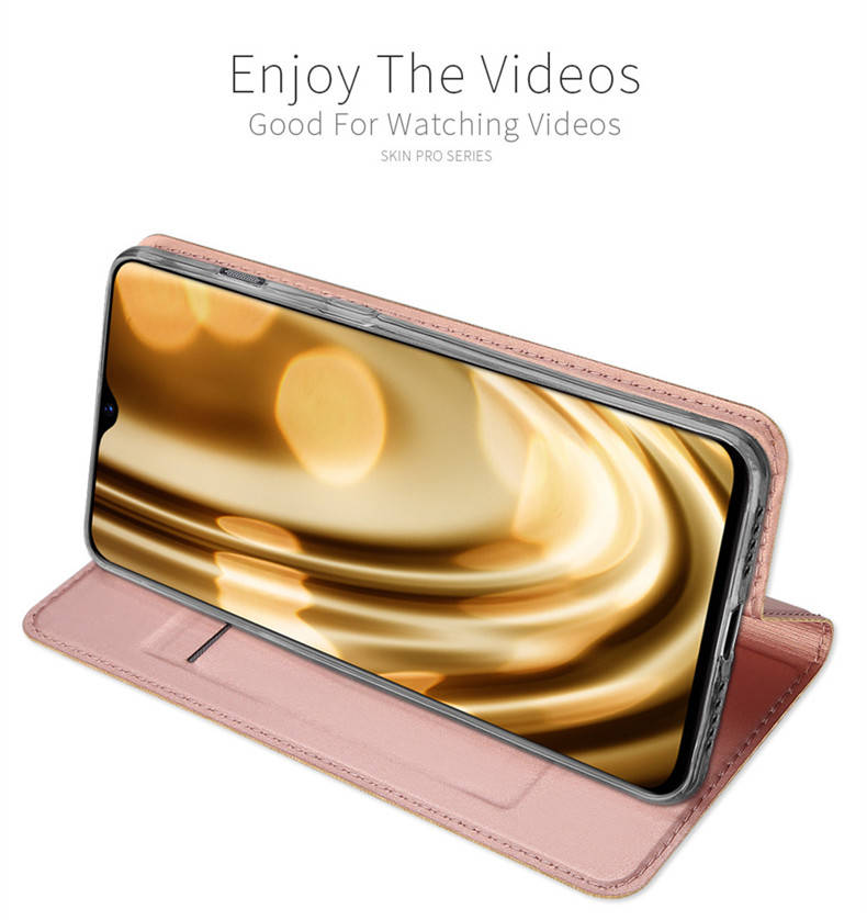 DUX DUCIS Shockproof Flip PU Leather Card Slot Full Cover Protective Case for OnePlus 6T - 0.09kg