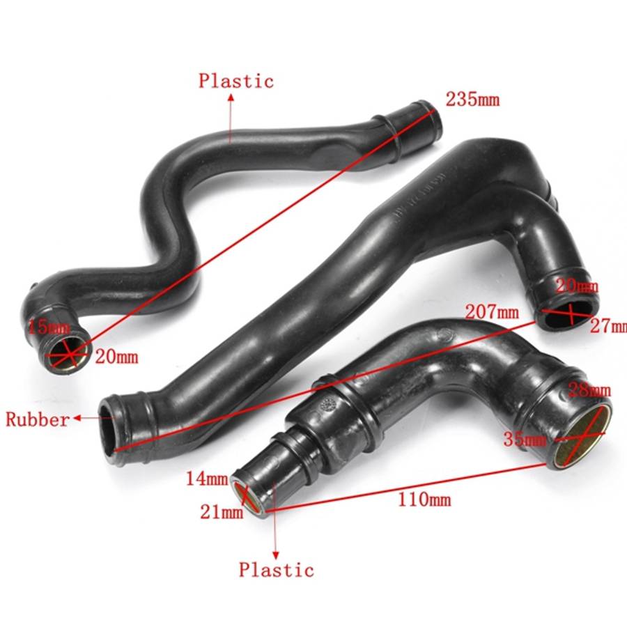 Car Front Engine Crankcase Breather Hose Set for VW Jetta Golf MK4 Passat Audi