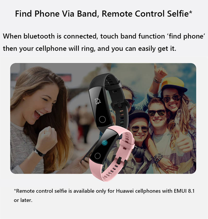 Huawei Honor Band 4 0.95 AMOLED 2.5D Swim Posture Detect Heart Rate Sleep Snap Monitor Smart Watch