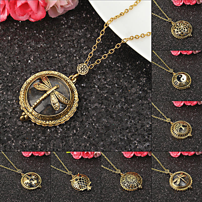 Tree Life Hollow Vintage Retro Magnifier Pendant Glass Necklace Chain