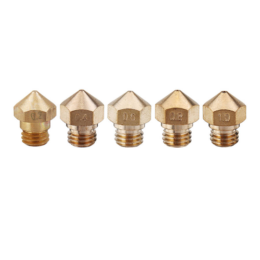 5pcs 0.2/0.4/0.6/0.8/1.0mm MK10 Extruder Nozzle Each + 2pcs 0.2/0.4/0.6/0.8/1.0mm Cleaning Needle E