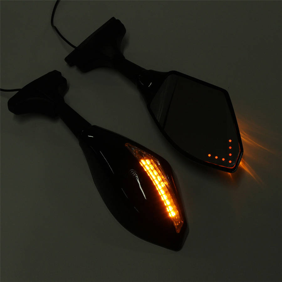 Motorcycle Rearview Mirrors With LED Turn Signal Light For KAWASAKI NINJA 65