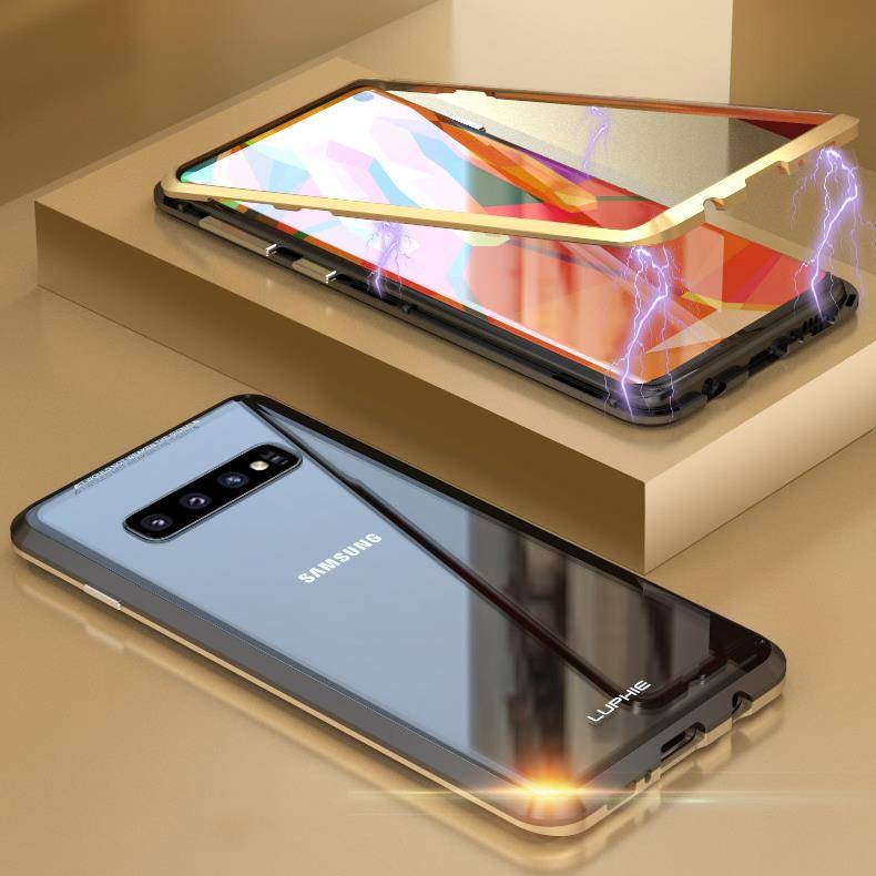 Luphie Magnetic Adsorption Protective Case For S... (COLOR: BLACKGOLD | SAMSUNG MODELS: S10PLUS6.4")