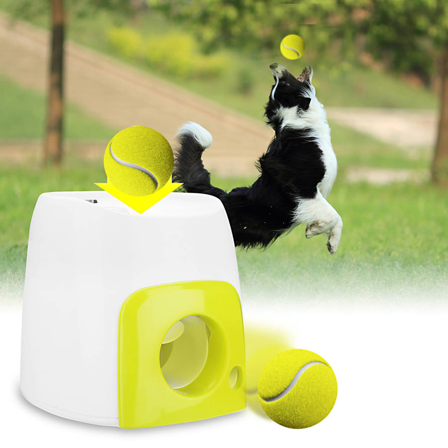Automatic Pet Dog Launcher Tennis Ball Toys Fetch Thrower Throw Up Hyper Game Outdoor Toys