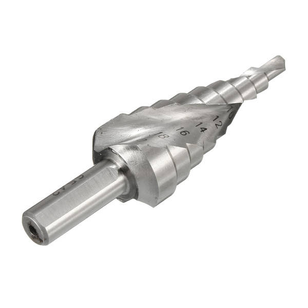 4-12/20/32mm HSS Hex Shank Spiral Groove Step Cone Drill