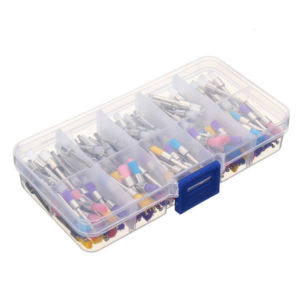 200pcs Nylon Latch Flat Head Polishing Brushes Set White and Colorful Cleaning Brushes Kit