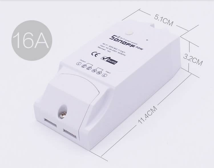SONOFF POW 16A 3500W DIY WIFI Wireless Long Distance APP Remote Control Switch Socket Power Monitor