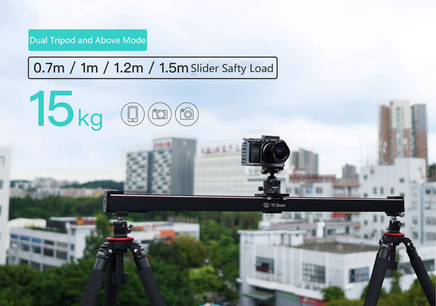YC Onion Chips 1M Aluminum Motorized Bluetooth APP Control Slider Dolly Stabilizer - 0.10kg