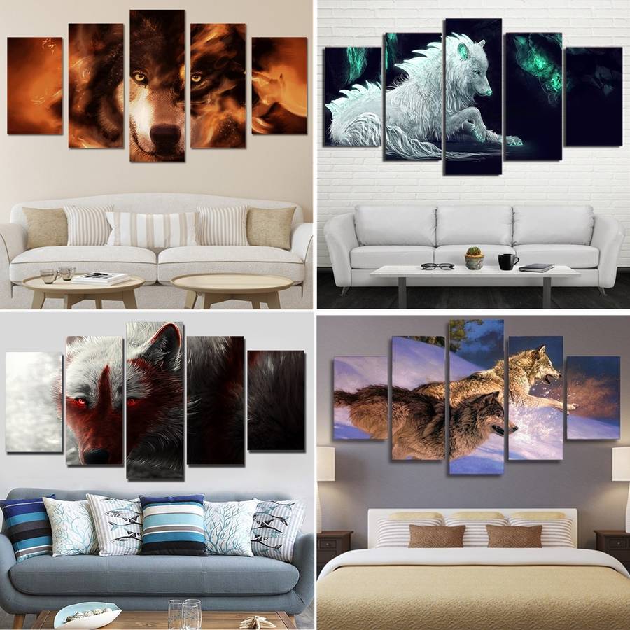 Unframed Wolf Animal Modern Art Canvas Paintings Picture Print Home Wall Decor