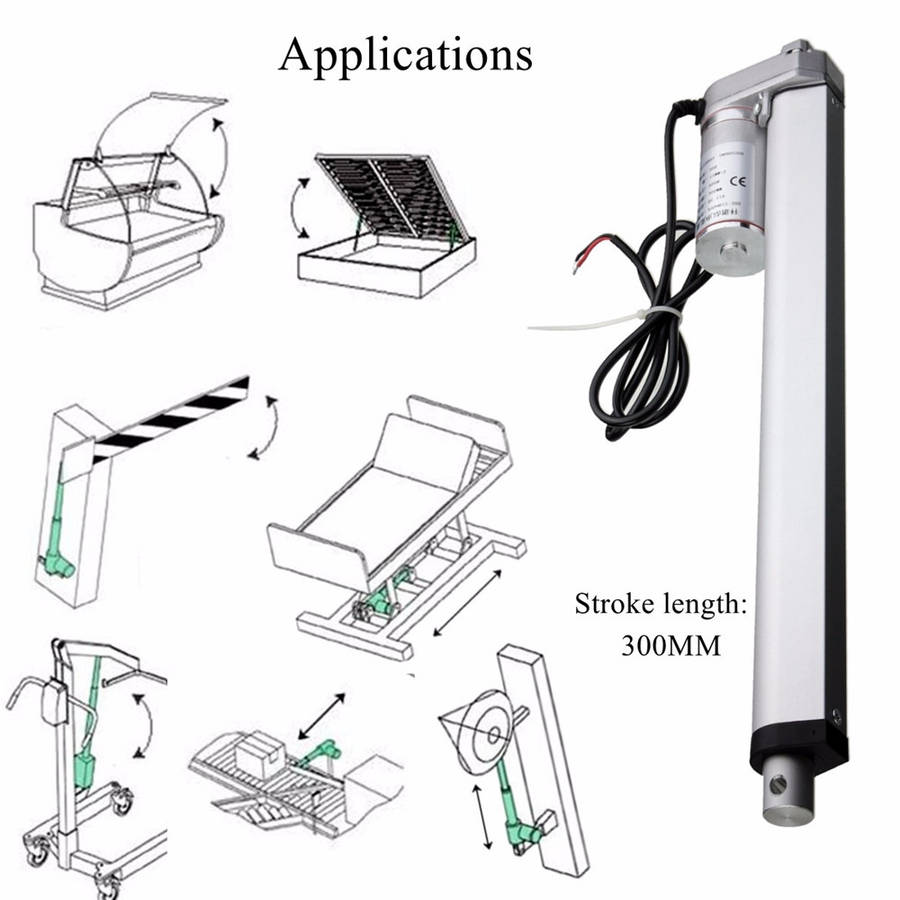 300mm Stroke DC 12V 900N Linear Actuator Electric Bracket 12mm/s