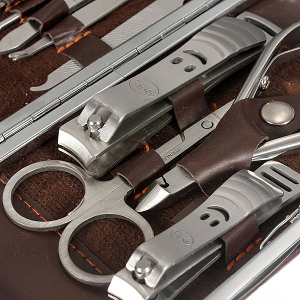 12pcs NailCare Clipper Pedicure Scissor Tweezer Manicure Set Kit