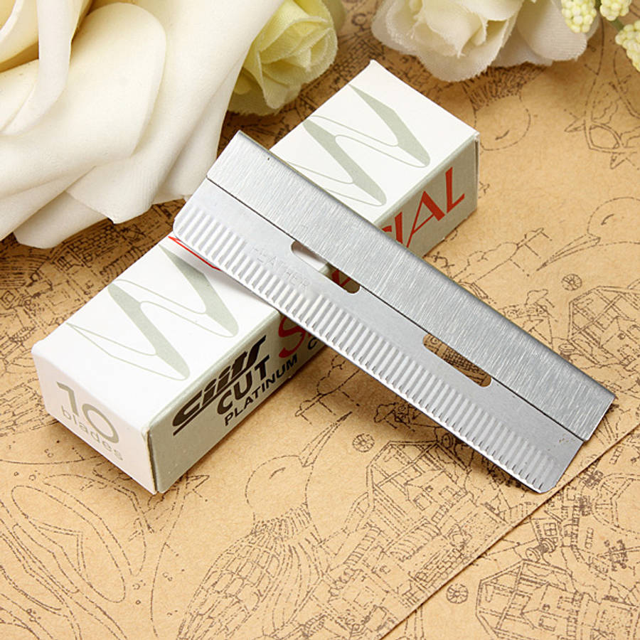 Stainless Steel Hair Shaving Razor Blades Knife Rest Shaver Frame Set