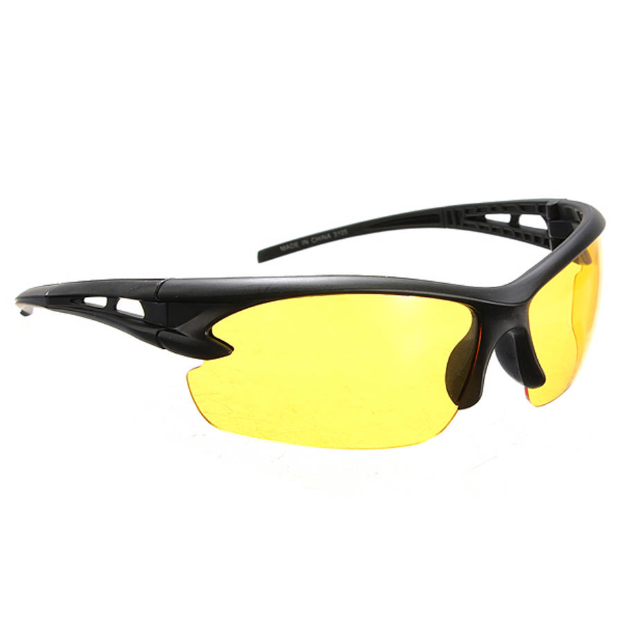 Night Vision UV400 Driving Riding Glasses Sun Glassess Yellow Lens