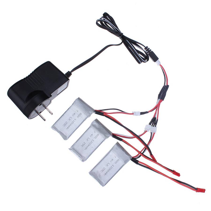 Wltoys Battery Charging Set 7.4V Charger 3Battery Charging Cable