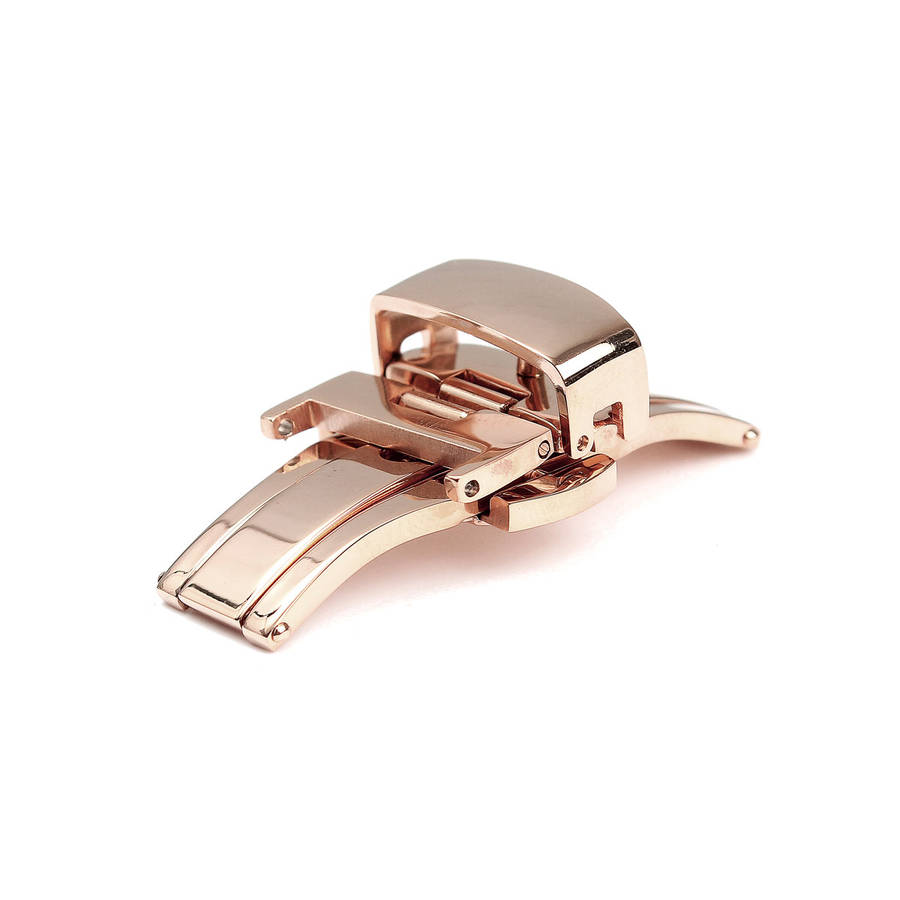 Stainless Steel Double Button Fold Butterfly Watch Band Buckle Clasp (SIZE: 16MM)