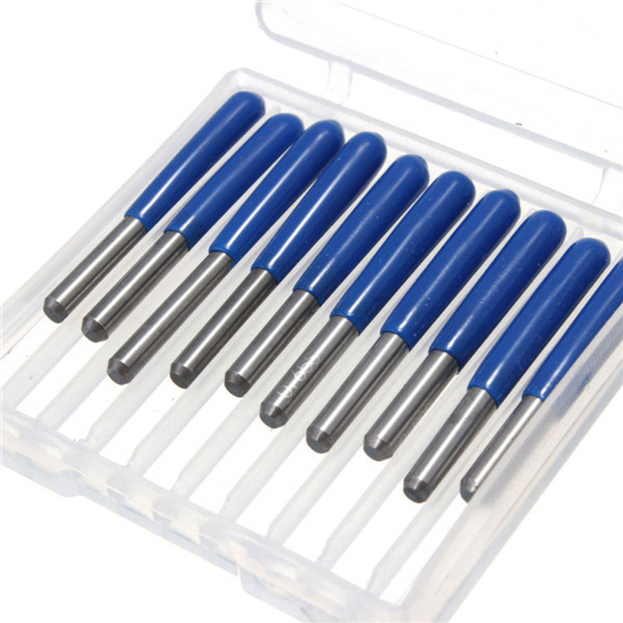 0.1mm 10/15/20/30 Degree 3.175mm Carbide PCB Engraving Bits CNC Router