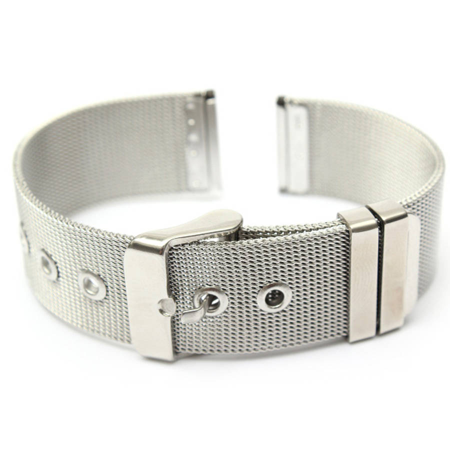 0mm 22mm Stainless Steel Mesh Buckle Watch Band