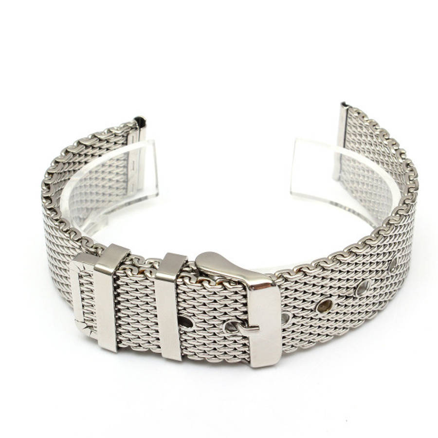 0mm 22mm Stainless Steel Mesh Buckle Watch Band