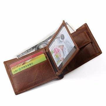 leather wallet Men Crocodile Pattern Genuine Leather Short Wallet
