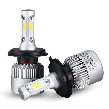 Headlights Pair 72W 8000LM COB LED Car Headlights Fog Lamps Bulbs H4 H7 H11 9005 9006 6500K