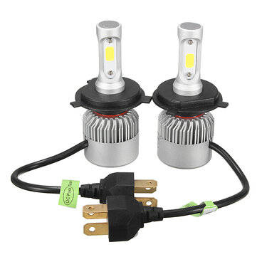 Headlights Pair 72W 8000LM COB LED Car Headlights Fog Lamps Bulbs H4 H7 H11 9005 9006 6500K