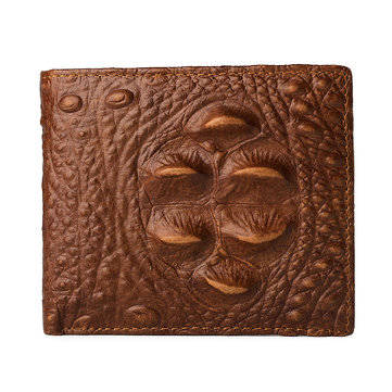 leather wallet Men Crocodile Pattern Genuine Leather Short Wallet