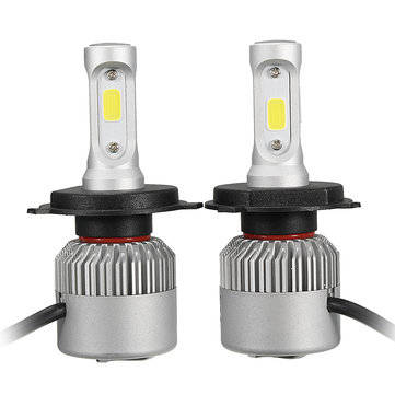 Headlights Pair 72W 8000LM COB LED Car Headlights Fog Lamps Bulbs H4 H7 H11 9005 9006 6500K
