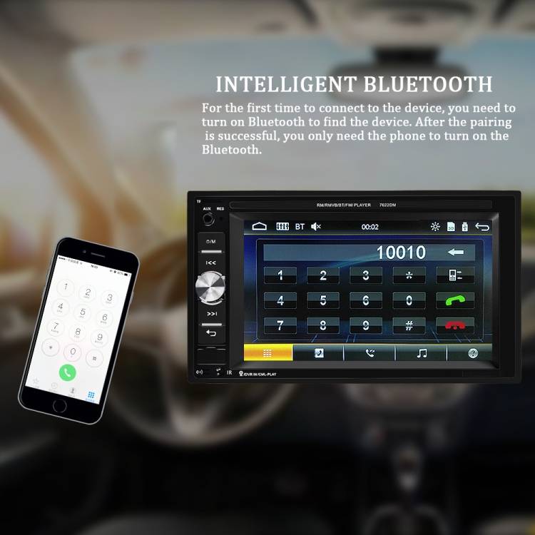 A2115 6.2 inch Car Dual DIN HD MP5 Player Support Bluetooth / FM with Remote Control