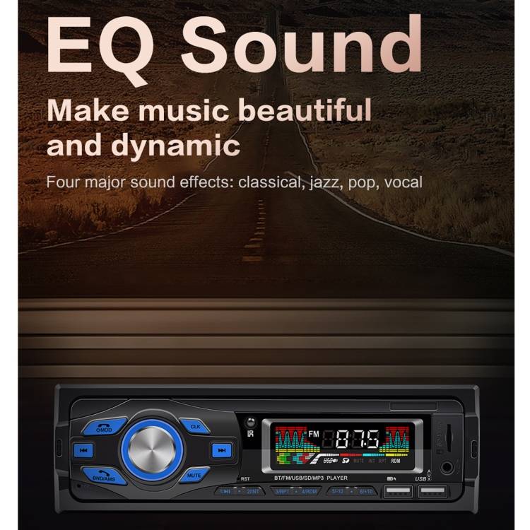 Car MP3 Audio Player, Support Bluetooth Hand-free Calling FM TF Card USB AUX AI Voice Assistant