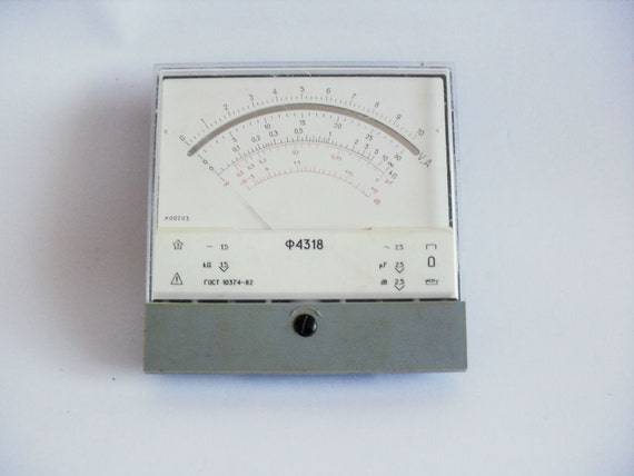 Vintage Russian Soviet USSR 1981 Analog scale device of Multimeter Voltmeter Ammeter Tester
