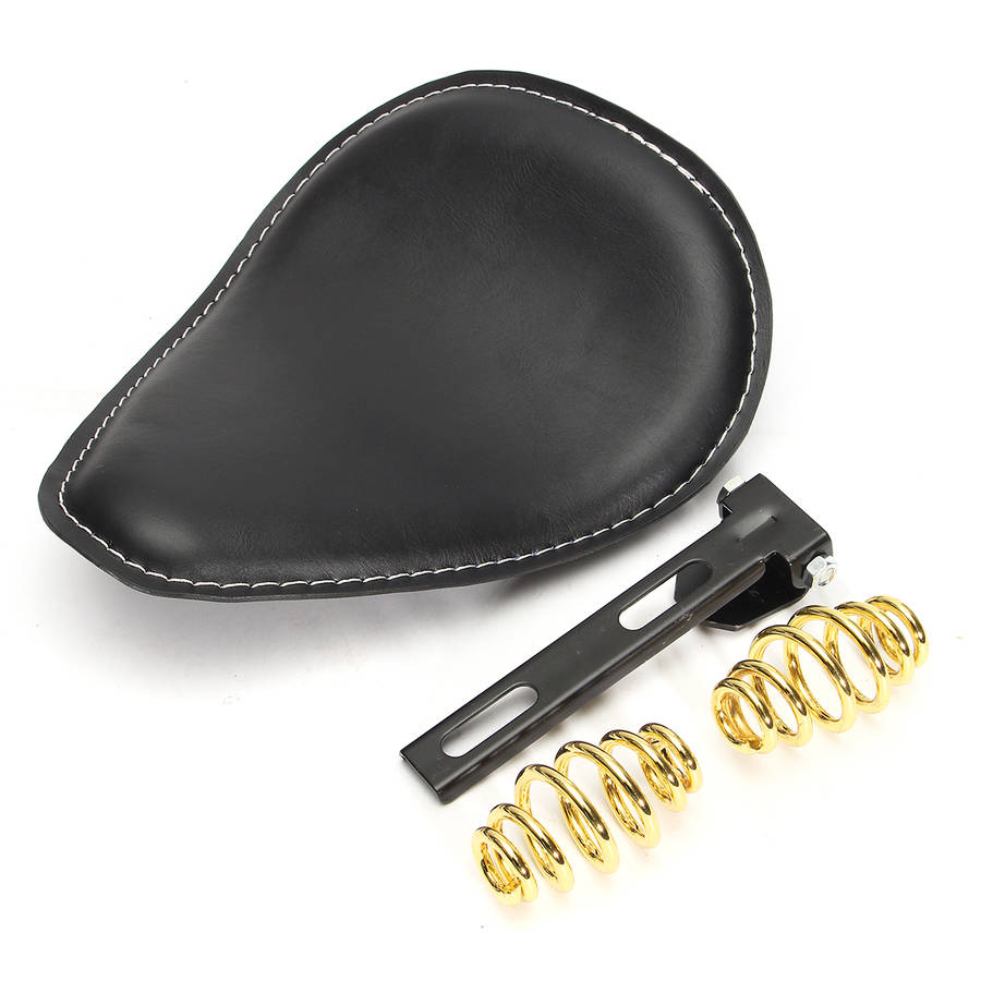 Motorcycle 3inch Leather Spring Solo Bracket Seat For Harley Chopper Bobber Custom