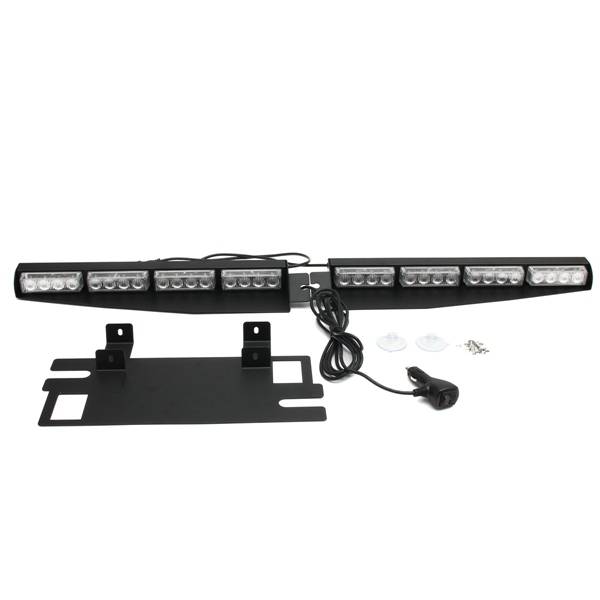 16 LED 24W Blue Emergency Traffic Advisor Vehicle Strobe LED Car Lights Bar