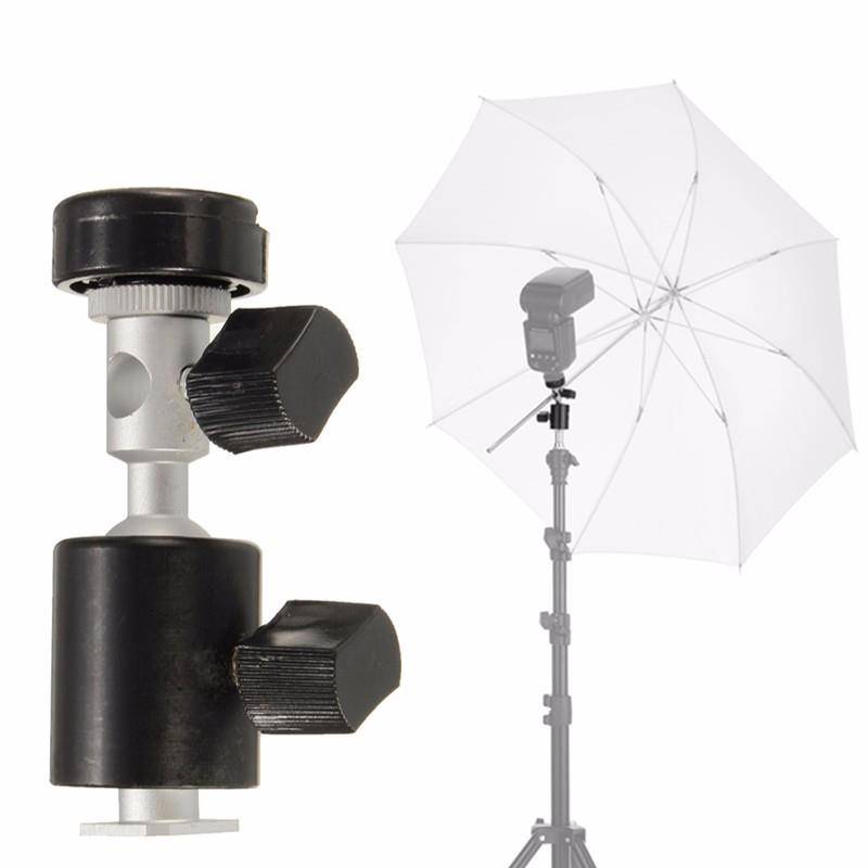 C Type 360 Degree Swivel Flash Shoe Umbrella Holder Light Stand Tripod Bracket Adapter