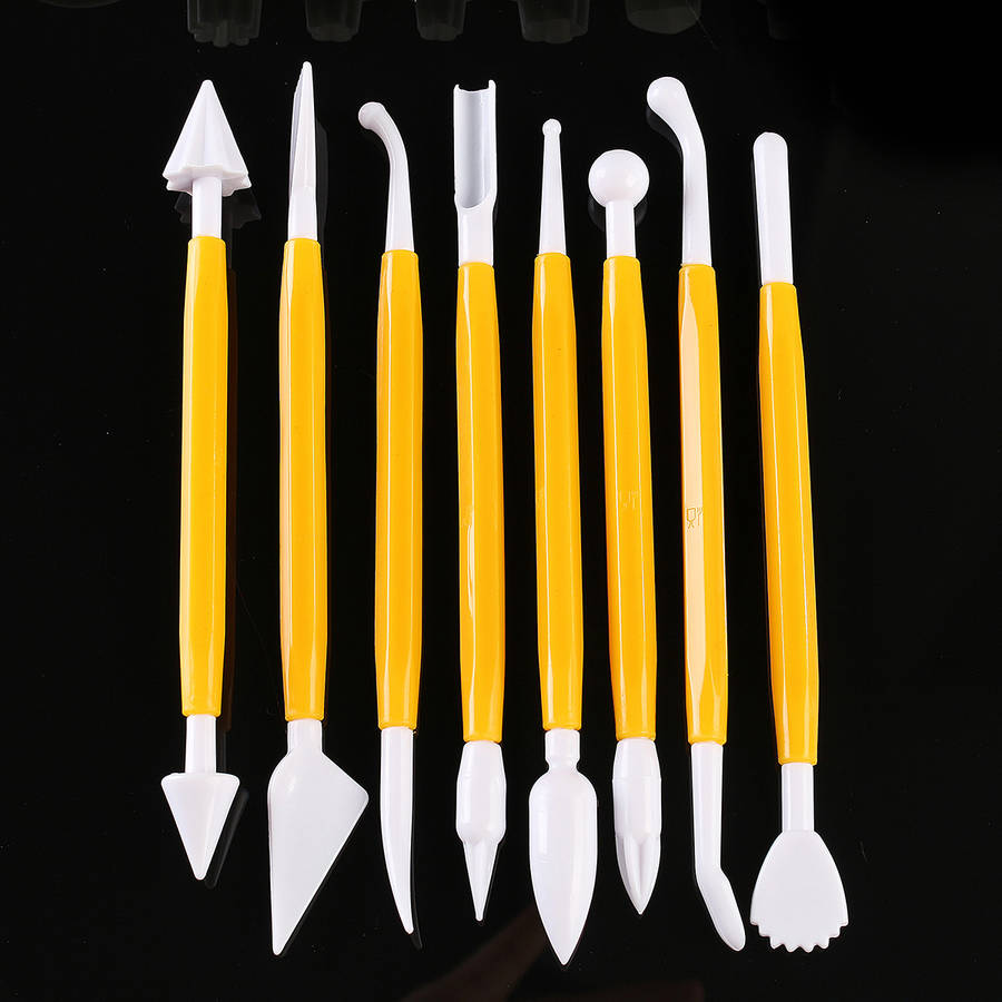 43pcs Sugarcraft Cake Decorating Fondant Rolling Pin Modelling Tool Embosser Mould