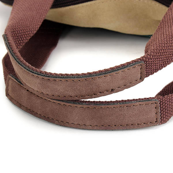 Women Casual Stripe Canvas Handbags Micro-Fibric Leather Shoulder Bags Contrast Color Crossbody Bags