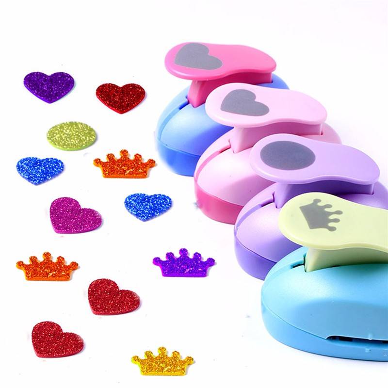 Mini Paper Punch Hole Puncher DIY Scrapbook Cards Art Cutter Tool 7*4.2*5.5cm Multi-patterns 2.5cm