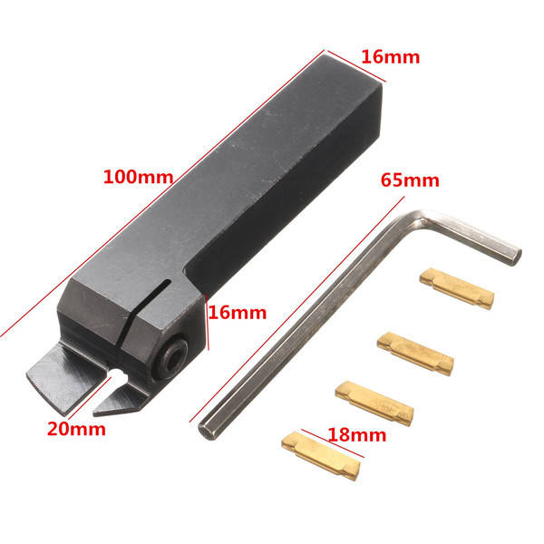 MGEHR1616-3 External Grooving Tool Turning Tool Holder For 3mm Cut With 4pcs MGMN300 Inserts