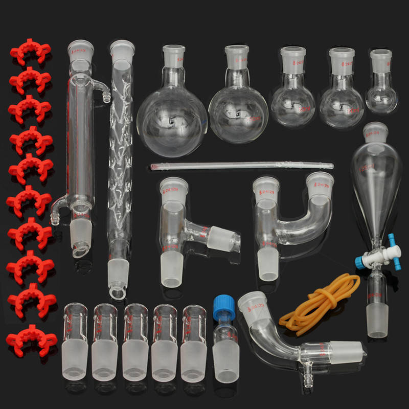29pcs Chemical Glassware kit Lab Glass Set With Ground Joints