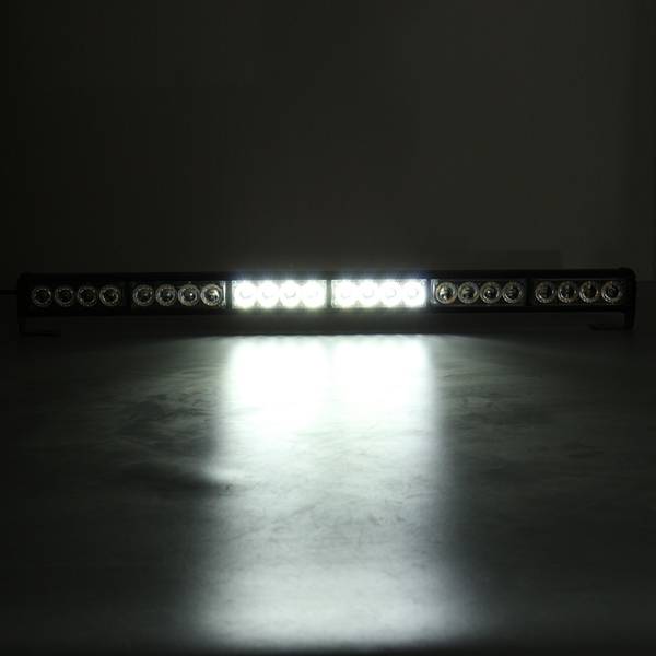 27inch LED Strobe Light Bar Traffic Emergency Flash Warning Lamp White&Amber For Car Vehicle Truck