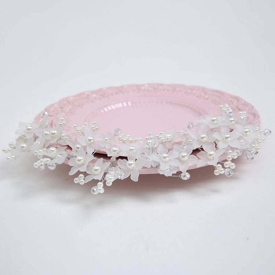 Bride Flower Artificial Pearl Headpiece Bridal Wedding Headbrand Hair Accessories