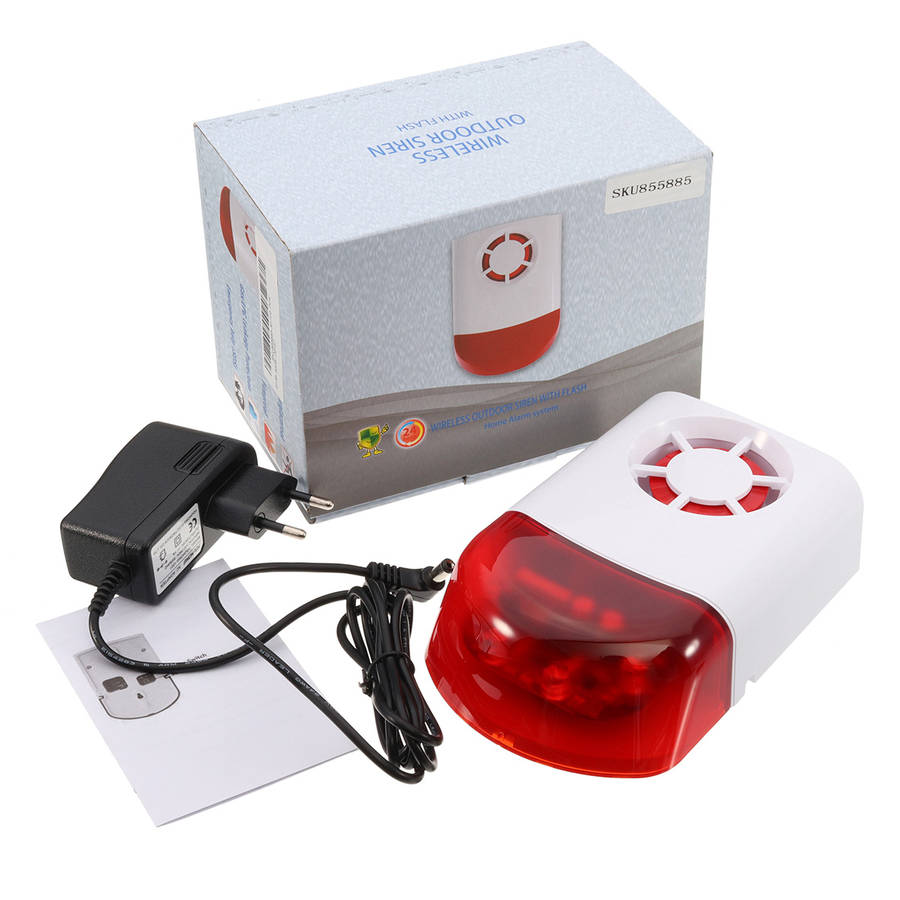 DY-JH100B Outdoor Siren Security Alarm 120dB Alarm Sound LED Flash EU Plug 433Mhz