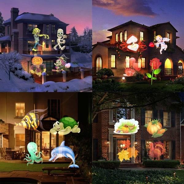 ARILUX 16 Patterns 8W Remote Christmas Stage Light Projector Waterproof Spotlight Halloween Party