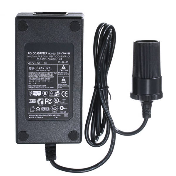 AC Power 110-240V to DC 12V 5A 60W Car Auto Inverter Cigarette Lighter Adapter