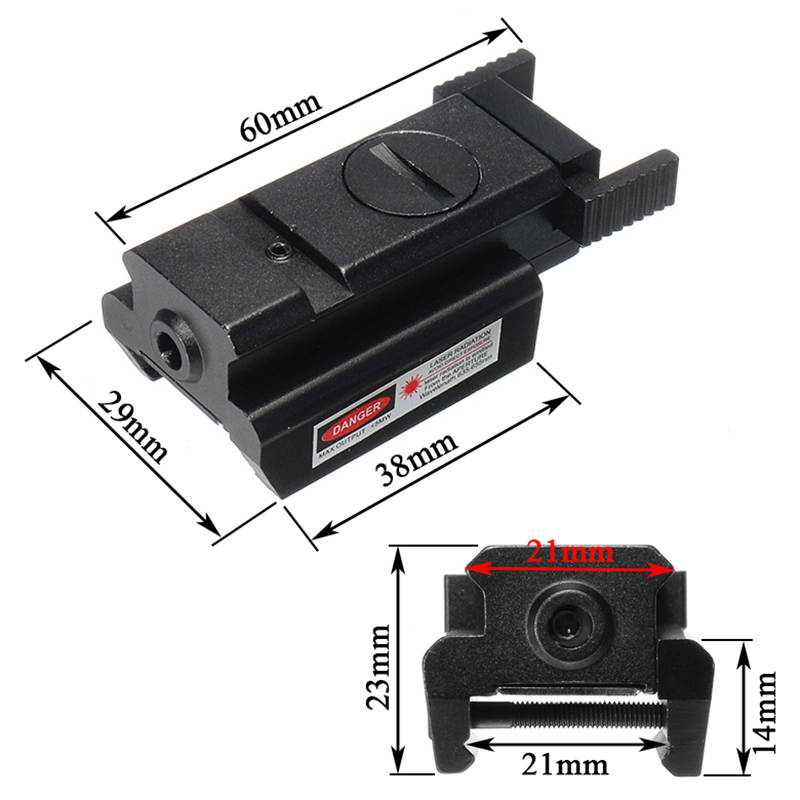 Low Profile Red Laser Sight Beam Dot Sight Scope Tactical Picatinny 20mm Rail Mount