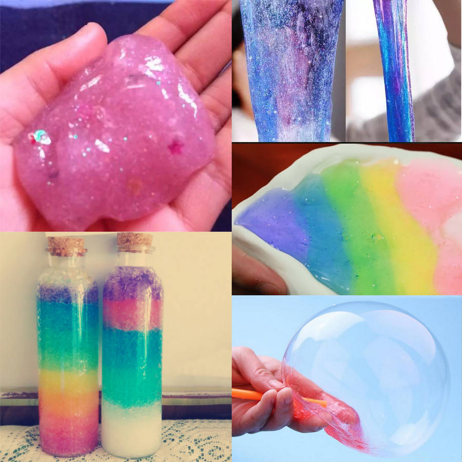 DIY Slime Kit Fluffy Crystal Borax Gliter Powder Glue Play Game Kids Toy Adults Stress Reliever Gift