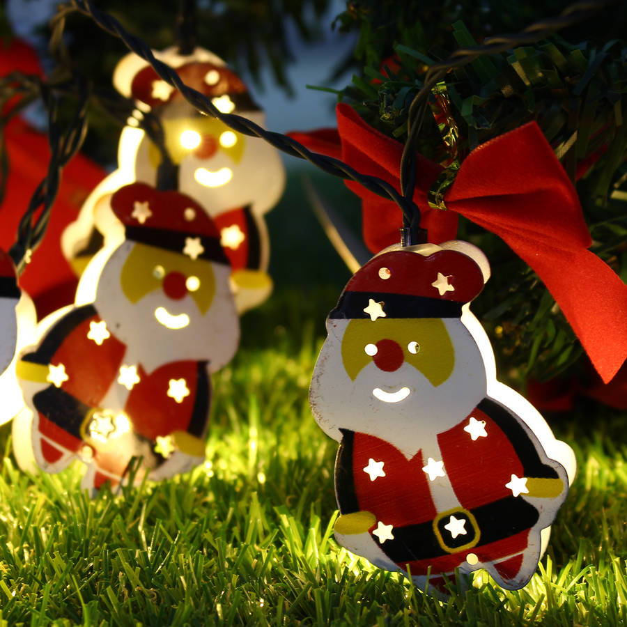 Solar/Battery Powered 4M 10LEDs Warm White Santa Claus Shaped Fairy String Light for Christmas