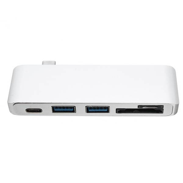 5 In 1 USB 3.1 Type-C To USB 3.0 2 Ports High Speed Hub SD TF Card Reader Support Laptop Charging