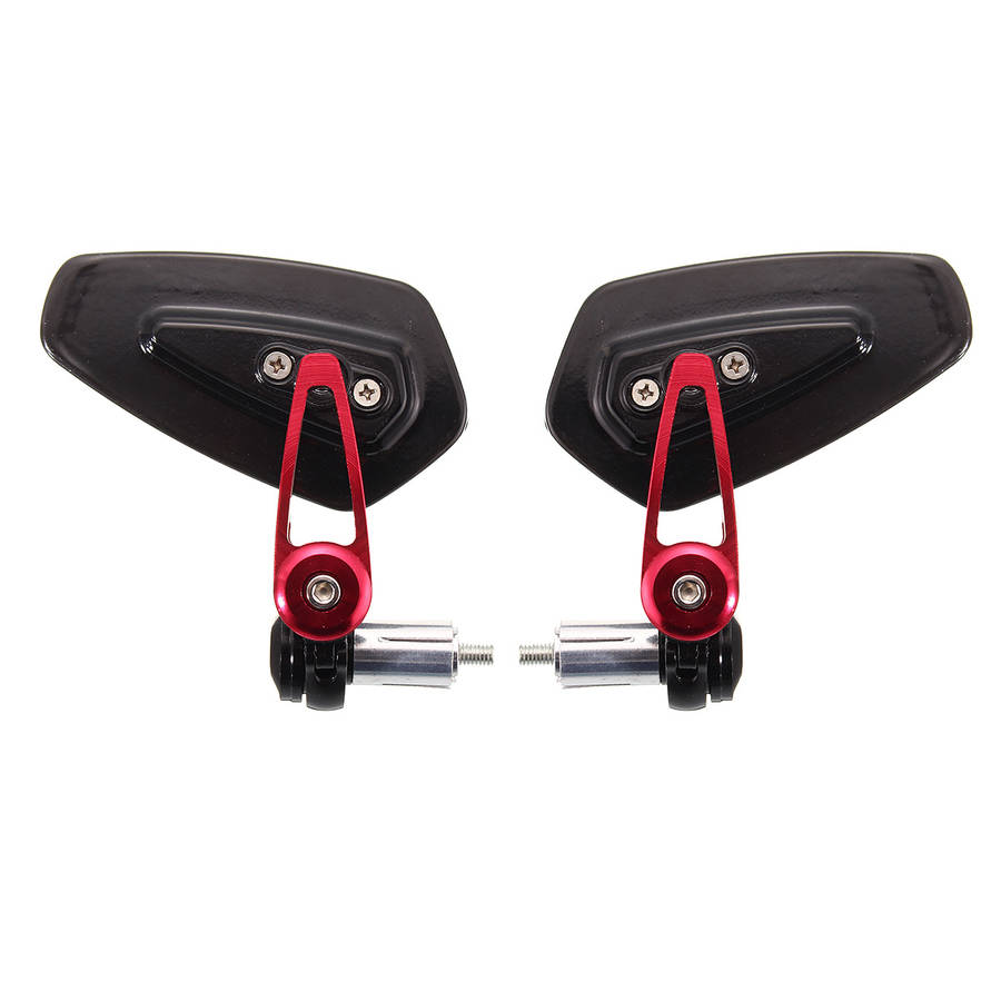 7/8inch 22mm Universal Motorcycle Aluminum Rear View Side Mirrors Handlebar End Red
