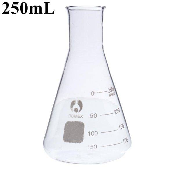 250ml Graduated Narrow Mouth Glass Erlenmeyer Flask Conical Flask 29/40 Ground Joints